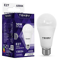 Лампа светодиодная Tokov Electric TKE-A70-E27-30-4K, 30 Вт, А70 4000 К, Е 27, 176-264 В от Водопад  фото 1