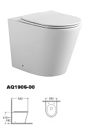 Унитаз приставной Акватек Вега AQ1906-00 безободковый с сидением микролифт от Водопад  фото 2